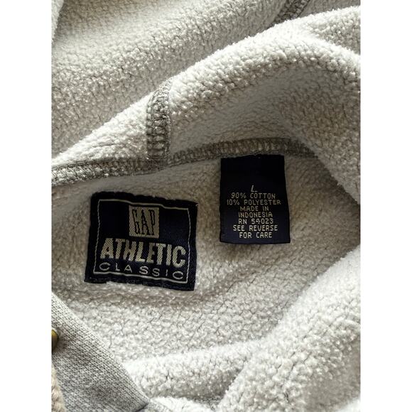 Vintage 90s/00s Gap Blue Jeans Reverse Weave Style Gray Hoodie Size Large - Picture 3 of 8